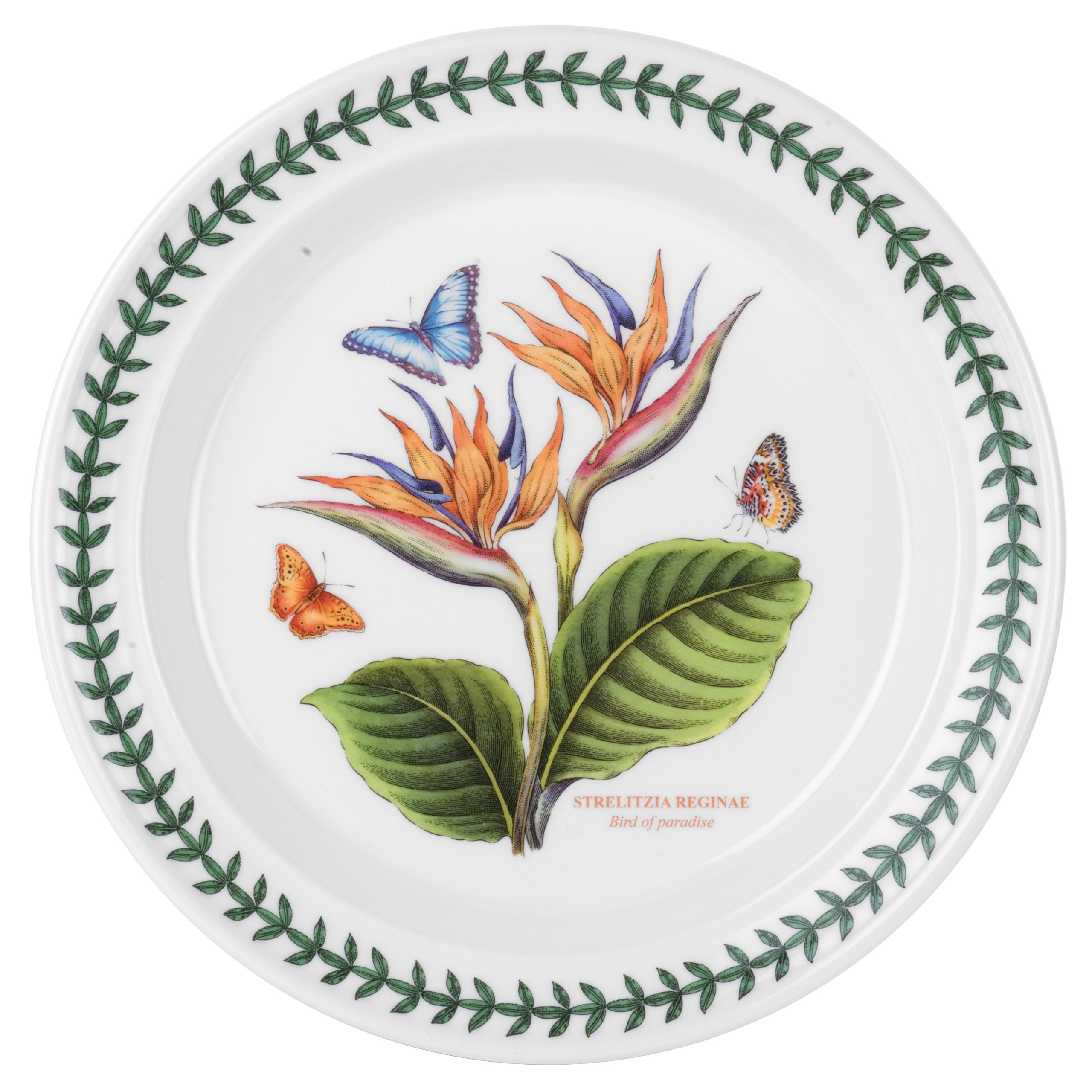 Portmeirion Exotic Botanic Garden Dinner Plate with Assorted Motifs, Round, Ceramic, Dishwasher, Microwave, & Oven Safe, 10.5 Inch, Made in England - Set of 6