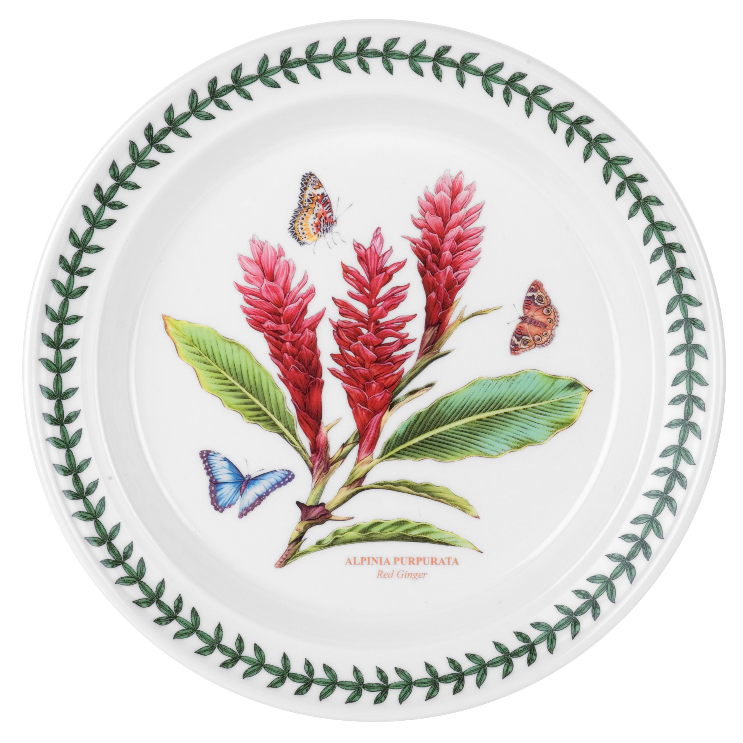 Portmeirion Exotic Botanic Garden Dinner Plate with Assorted Motifs, Round, Ceramic, Dishwasher, Microwave, & Oven Safe, 10.5 Inch, Made in England - Set of 6