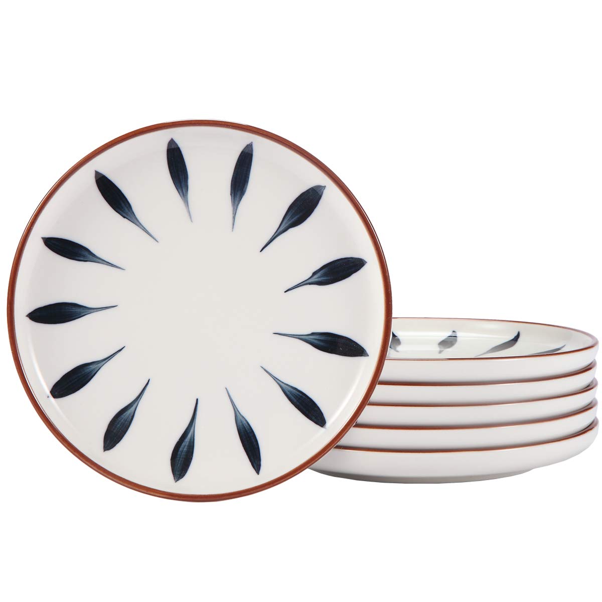 Aquiver 6'' Ceramic Dessert Plates - Color Painted Porcelain Appetizer ...