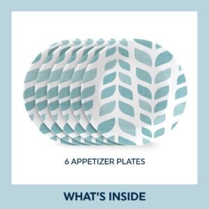Corelle Global Collection Vitrelle 6-Piece Appetizer Plates Set, Triple Layer Glass and Eco-Friendly, 6-3/4-Inch Lightweight Round Plates, Northern Pines