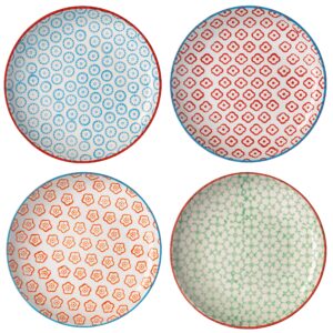 bloomingville ceramic 6.25'' bread & butter plates emma, set of 4 styles, stoneware