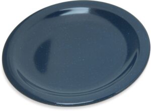 carlisle foodservice products dallas ware reusable plastic plate appetizer plate with rim for buffets, home, and restaurants, melamine, 5.5 inches, blue, (pack of 48)