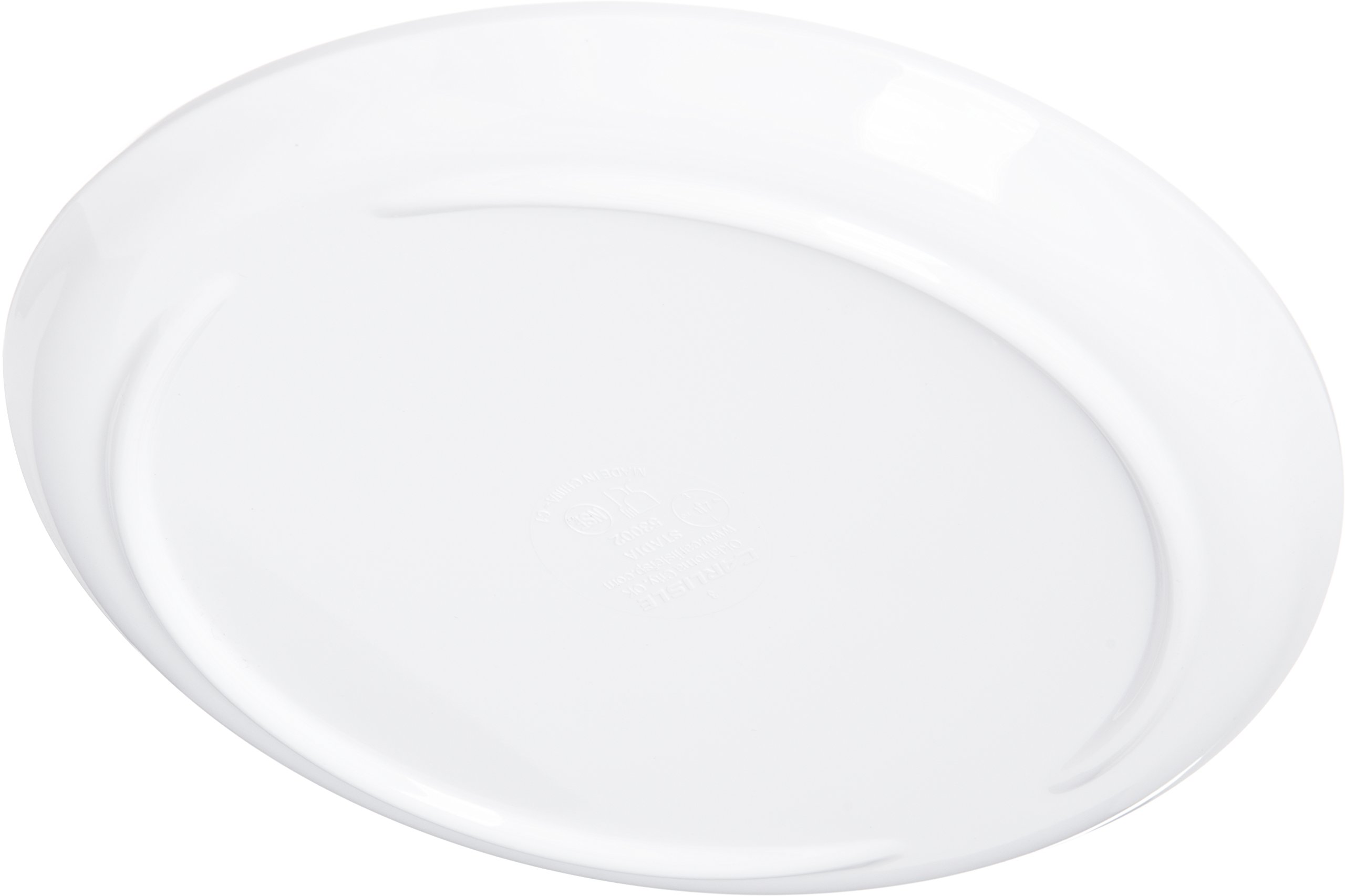 Carlisle FoodService Products Stadia Reusable Plastic Plate Appetizer Plate for Home and Restaurant, Melamine, 7.25 Inches, White