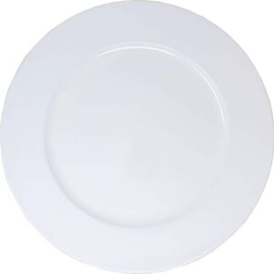 ms lovely metallic foil charger plates - set of 6 - made of thick plastic - white