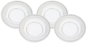 godinger chesterfield glass dessert plates, set of 4