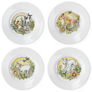 everything kitchens 7.5" dessert plates (set of 4) | barnyard baby animals