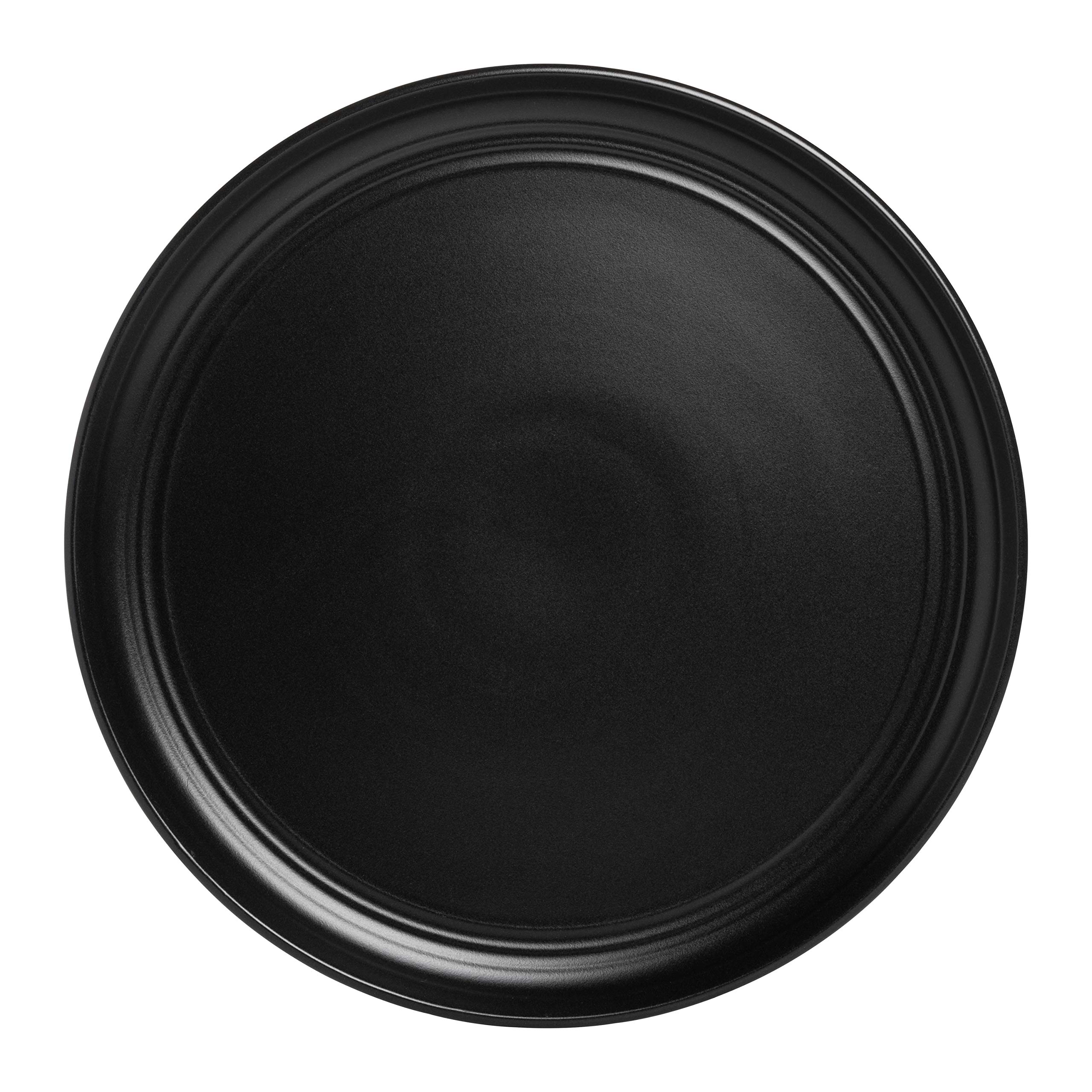 Double Line 10.5" Dinner Plate, Set of 6, Matte Black