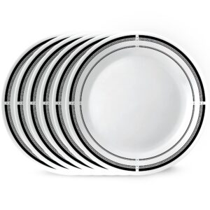 corelle 6-piece 10.25" dinner round plates, vitrelle triple layer glass, lightweight round plates, large round plates, chip and scratch resistant, microwave and dishwasher safe, brasserie