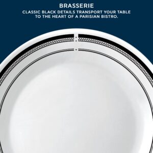 Corelle 6-Piece 10.25" Dinner Round Plates, Vitrelle Triple Layer Glass, Lightweight Round Plates, Large Round Plates, Chip and Scratch Resistant, Microwave and Dishwasher Safe, Brasserie