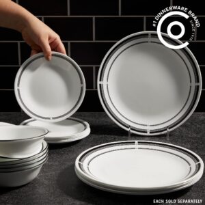 Corelle 6-Piece 10.25" Dinner Round Plates, Vitrelle Triple Layer Glass, Lightweight Round Plates, Large Round Plates, Chip and Scratch Resistant, Microwave and Dishwasher Safe, Brasserie