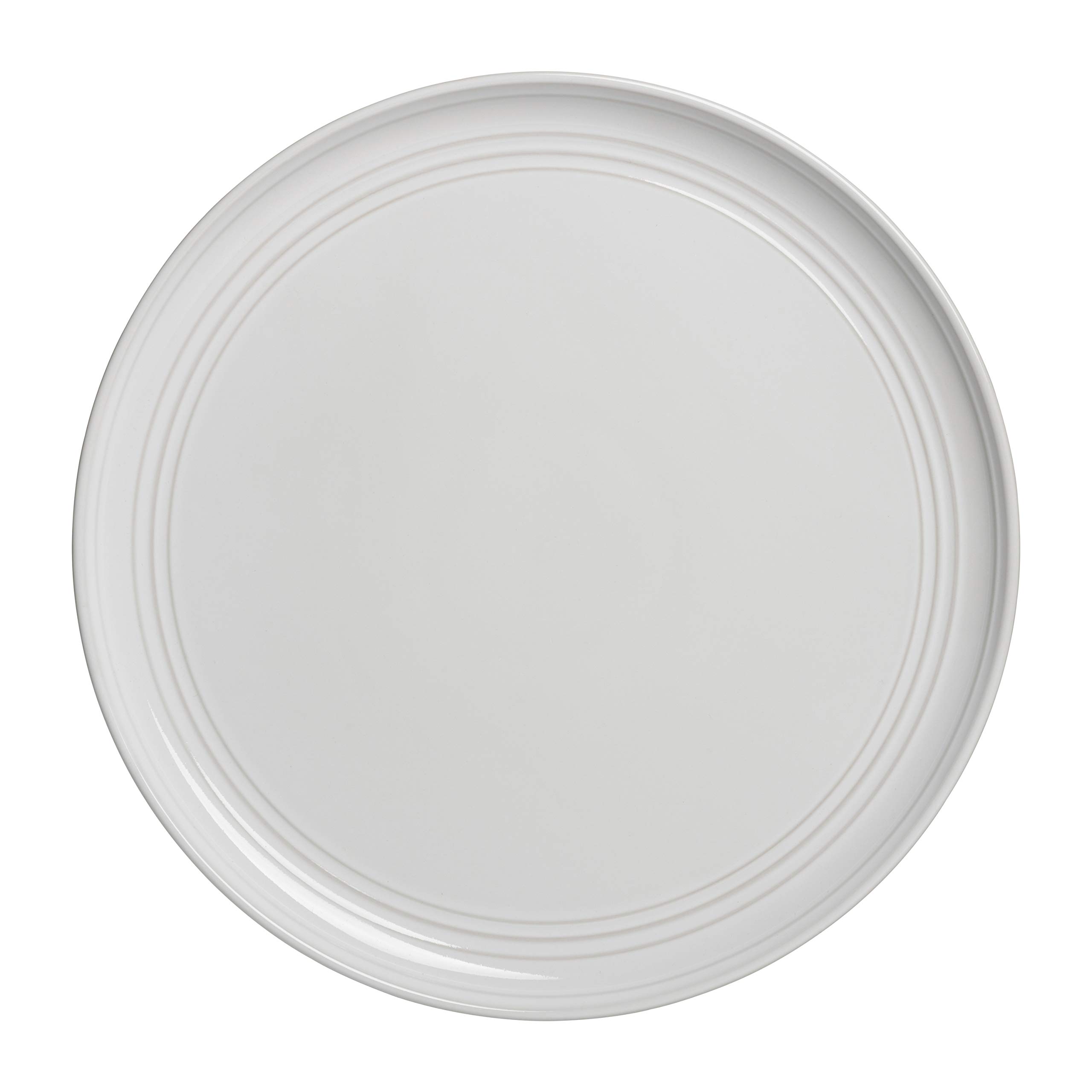 Double Line 10.5" Dinner Plate, Set of 6, White