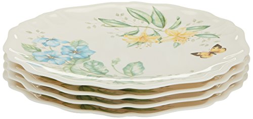 Lenox Butterfly Meadow Melamine Dinner Plates (Set of 4), White