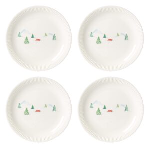 lenox profile snow day 4-piece dinner plate set, 6.75, white