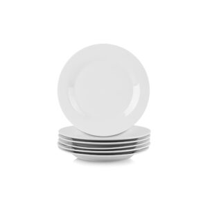 10 strawberry street simply white 7.5" round salad plate, set of 6