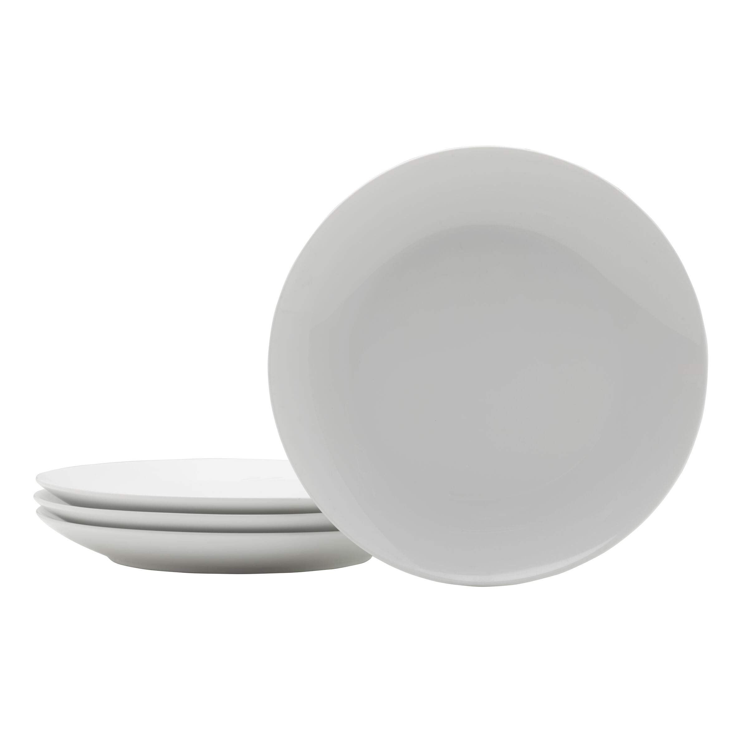 Everyday White by Fitz and Floyd Coupe 7.75 Inch Salad Plates, Set of 4