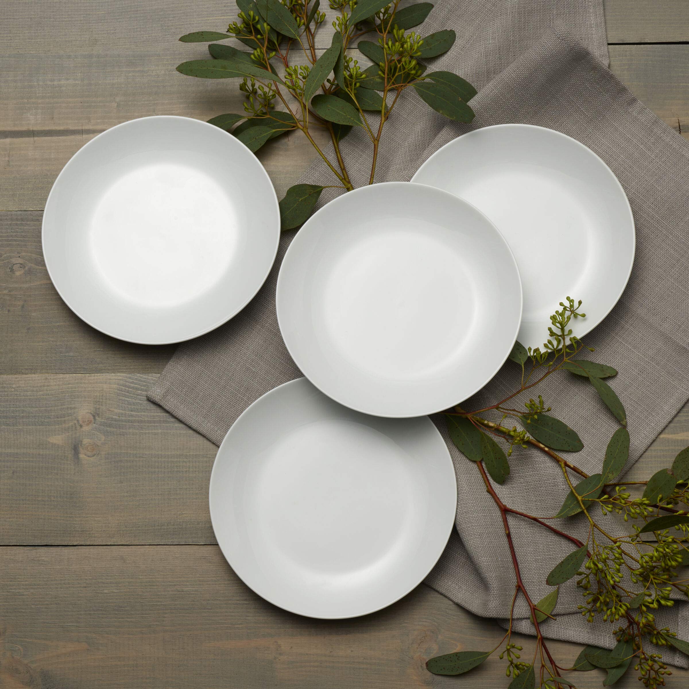 Everyday White by Fitz and Floyd Coupe 7.75 Inch Salad Plates, Set of 4