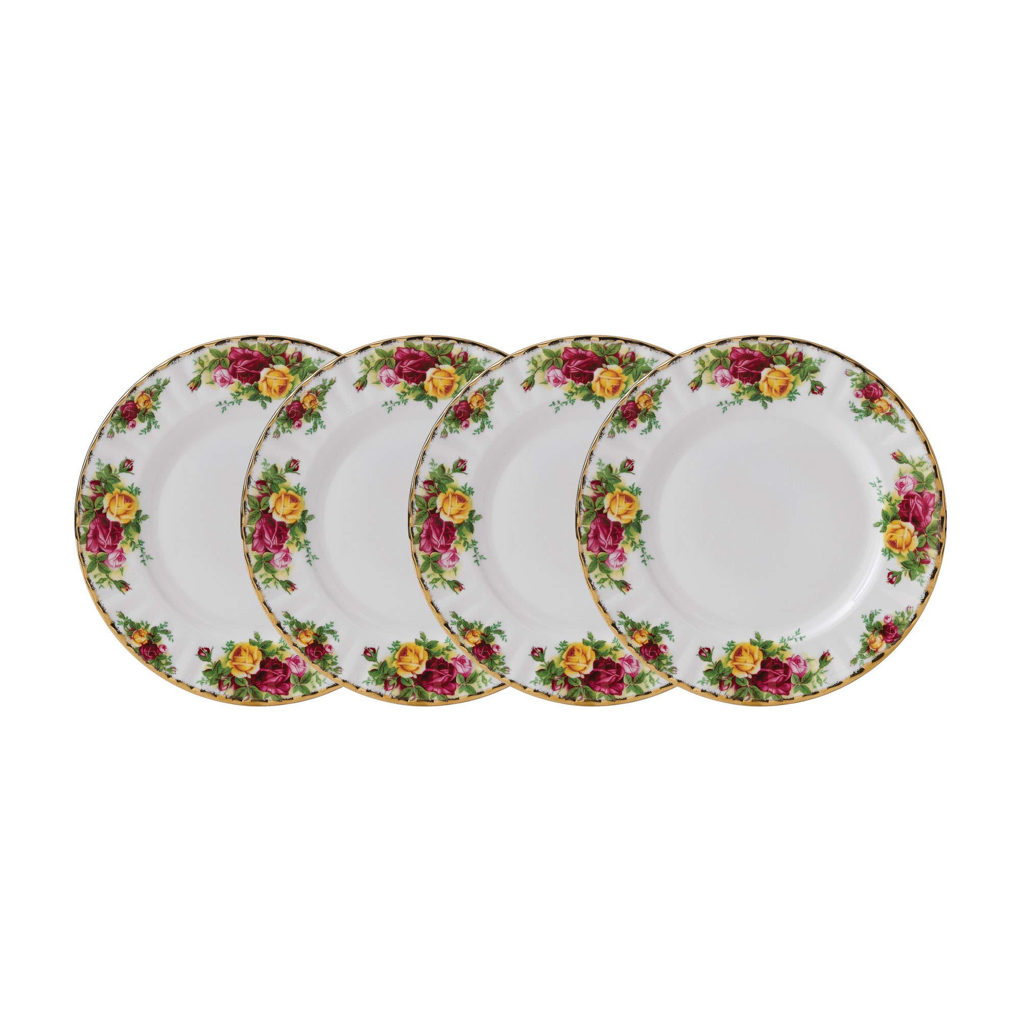 Royal Albert Old Country Roses Set of 4 Salad Plates, 8", Multi