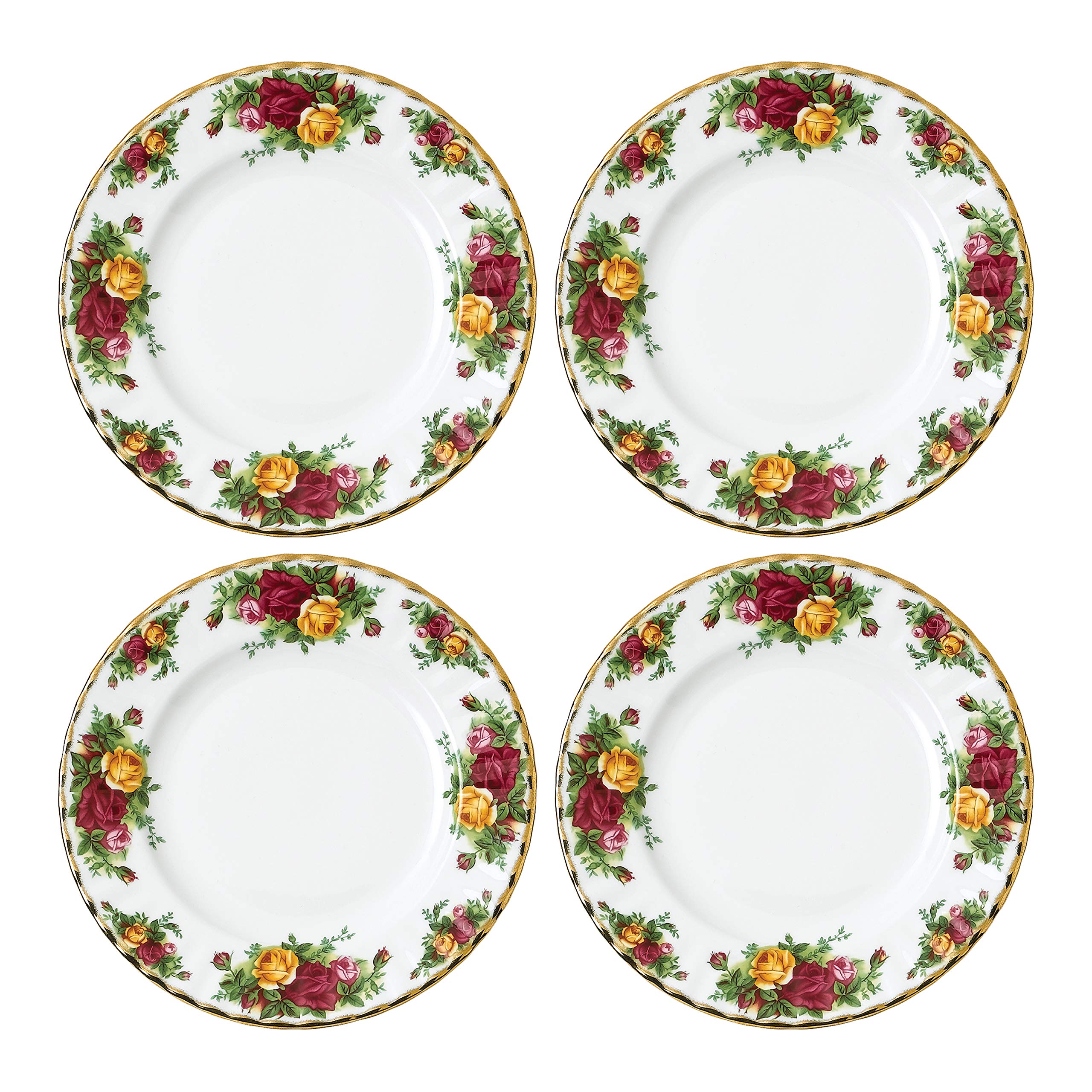 Royal Albert Old Country Roses Set of 4 Salad Plates, 8", Multi