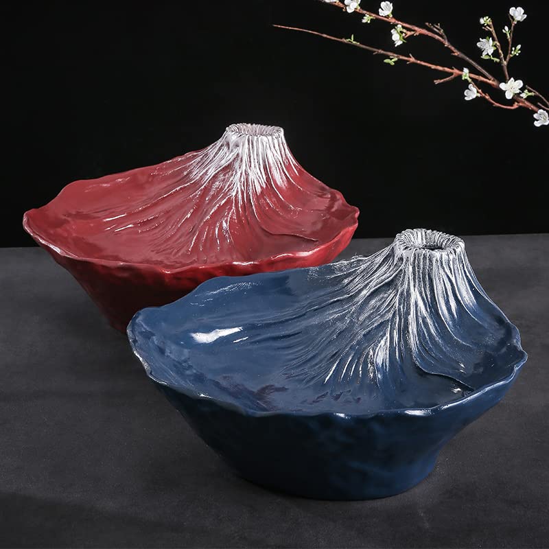 High End Sashimi Plate, 15.4 inch Japanese Style Fuji Mountain Style Dry Ice Creative Tableware High End Hotel Hotpot Restaurant Seafood Platter Salmon Sushi Plate