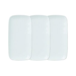 hic kitchen sushi plate set, fine white porcelain, set of 3