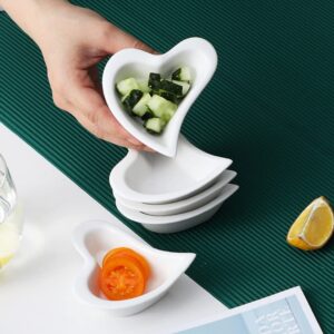 TOPYOKK Soy Sauce Dish Set of 6, Small Dipping Bowls, Dipping Sauce Bowls, Small Dishes, Soy Sauce Bowls, 1 Oz Small Bowls for Dipping, Soy, Condiment, Ketchup, BBQ Sauce (Heart)