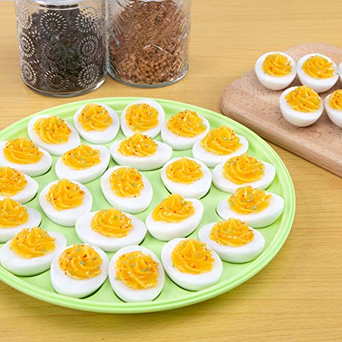 HANSGO 3PCS Deviled Egg Platter and Carrier With Lid - 66 Egg Slots for Parties and Home Kitchen