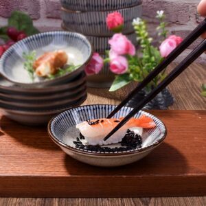 LMRLCS Ceramic Soy Dish Set of 6, 3.9 Inch Japanese Sauce Dish Serving Sushi Dipping Sauce Dish Sauce Cups Sushi Dish for Dipping