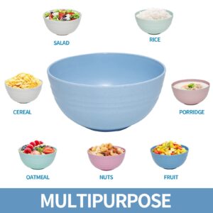 DAPIPIK 8 PACK Unbreakable Cereal Bowls,24 OZ Eco-Friendly Wheat Straw Bowls,Dishwasher & Microwave Safe .Durable, suitable for Noodles, Soups, Desserts, Salads,Rice