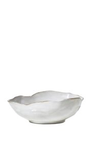 serene spaces living extra large free-form edge glazed ceramic bowl - fruit basket, dinnerware, centerpiece for vintage weddings, events, 10.5" long, 8" wide and 3.5" tall