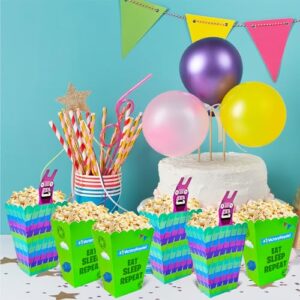 20Pcs Video Game Llama Popcorn Boxes, Battle Gamers Birthday Party Supplies Decorations Favors for Snack Treat Bags Goodie Candy Cookie