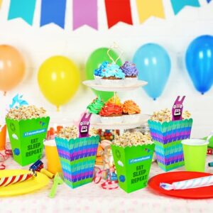 20Pcs Video Game Llama Popcorn Boxes, Battle Gamers Birthday Party Supplies Decorations Favors for Snack Treat Bags Goodie Candy Cookie