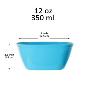 Youngever 9 Pack 12 Ounce Plastic Bowls, Snack Bowls, Kids Plastic Bowls, Set of 9 (9 Rainbow Colors)