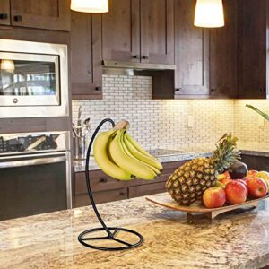 EGMEHOAD Banana Holder Stand, Banana Hanger Stand Black, Metal Banana Tree Hanger to Keep Bananas Fresh for 15LB Banana