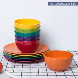KX-WARE Melamine Bowls set - 28oz 6inch 100% Melamine Cereal/Soup/Salad Bowls, Set of 6 in 6 Assorted Colors | Shatter-Proof and Chip-Resistant Dishwasher Safe, BPA Free
