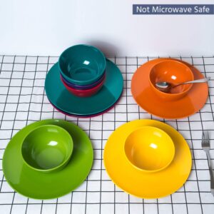 KX-WARE Melamine Bowls set - 28oz 6inch 100% Melamine Cereal/Soup/Salad Bowls, Set of 6 in 6 Assorted Colors | Shatter-Proof and Chip-Resistant Dishwasher Safe, BPA Free