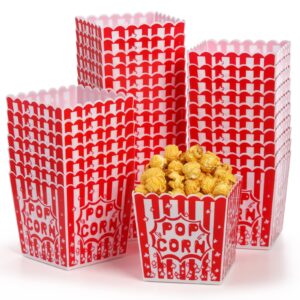 tebery 30 pack reusable movie night popcorn boxes for party, plastic open-top popcorn containers bucket, carnival circus party popcorn bowl - 3.75" tall x 3.75" square