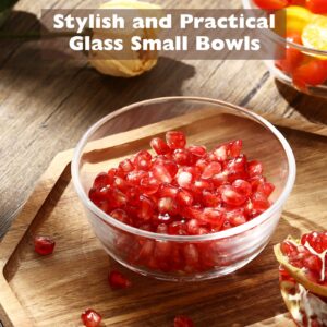 Eccliy 12 Pcs 8 oz Glass Bowls Set 4.5 Inch Mini Meal Prep Bowls Small Glass Bowls Clear Serving Bowls Sauce Cups for Kitchen Salad Dessert Ice Cream Dips Snack Side Dishes Ingredients Condiments