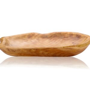 Jovivi Natural Fir Root Wood Dish Bowl, Handmade Wood Serving Platter Tray Plate,Wooden Plates for Sandwich Bread Fruit Salad Snack Dough Candy Serving Appetizer Display (11.4"x7.5")