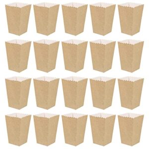 bestoyard 50pcs popcorn box kraft paper popcorn holder classic open-top popcorn boxes reusable oil-proof snack containers for movie theater wedding birthday parties (9x9x13cm)