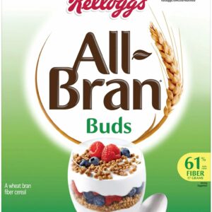 Kellogg's All-Bran Buds Cereal, 22 Ounce Box (Pack of 2) with By The Cup Cereal Bowl