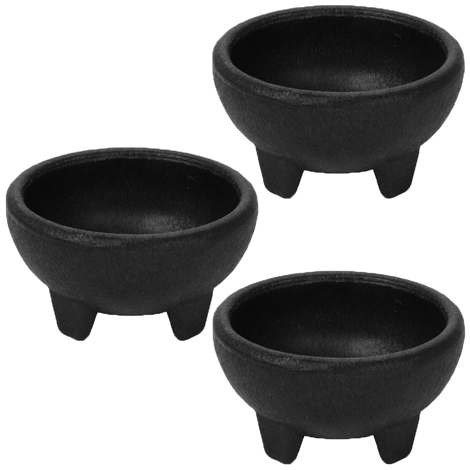 Alpine Cuisine Small Salsa Bowls (Molcajete) 3pc Set, Food Grade Plastic Material, Heavy Duty & Easy to Clean, Multi-Purpose Salsa Bowl for Serving, Durable & Dishwasher Safe