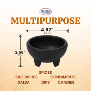 Alpine Cuisine Small Salsa Bowls (Molcajete) 3pc Set, Food Grade Plastic Material, Heavy Duty & Easy to Clean, Multi-Purpose Salsa Bowl for Serving, Durable & Dishwasher Safe