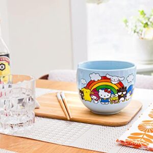 Toynk Sanrio Hello Kitty and Friends Rainbow Ceramic Ramen Bowl and Chopstick Set