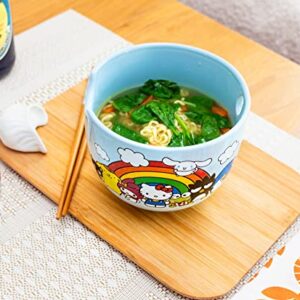 Toynk Sanrio Hello Kitty and Friends Rainbow Ceramic Ramen Bowl and Chopstick Set