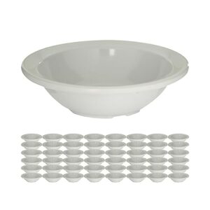 carlisle foodservice products kingline reusable plastic bowl fruit bowl with rim for home and restaurant, melamine, 4.75 ounces, white, (pack of 48)