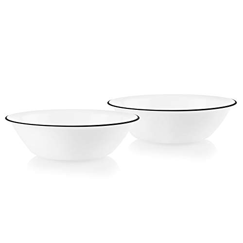 Corelle Style Chip Resistant 2qt (1.9L) Rimmed Bowl Black 2-Pack