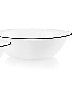 Corelle Style Chip Resistant 2qt (1.9L) Rimmed Bowl Black 2-Pack