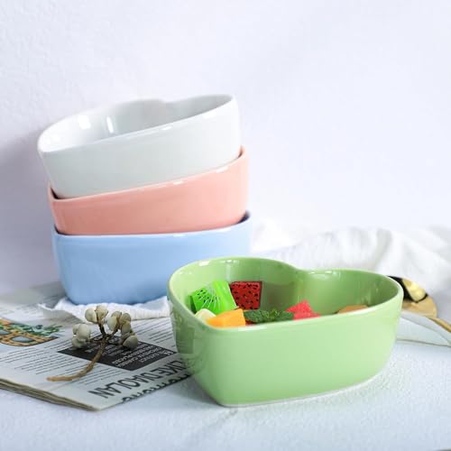 WAIT FLY Heart-shaped Bowls for Salad Soup Snack Dessert Best Kitchen Household Cooking Gifts for Home Kitchen, Pink/ Blue/ White/ Green