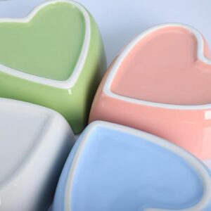 WAIT FLY Heart-shaped Bowls for Salad Soup Snack Dessert Best Kitchen Household Cooking Gifts for Home Kitchen, Pink/ Blue/ White/ Green