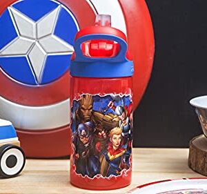 zak! Marvel Universe - 5-Piece Dinnerware Set - Durable Plastic & Stainless Steel - Includes Water Bottle, 8-Inch Plate, 6-Inch Bowl, Fork & Spoon - Suitable for Kids Ages 3+